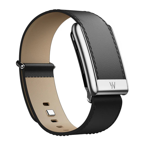 5.0 LeatherLuxe Straight Band | Black/Cream with Chrome Silver