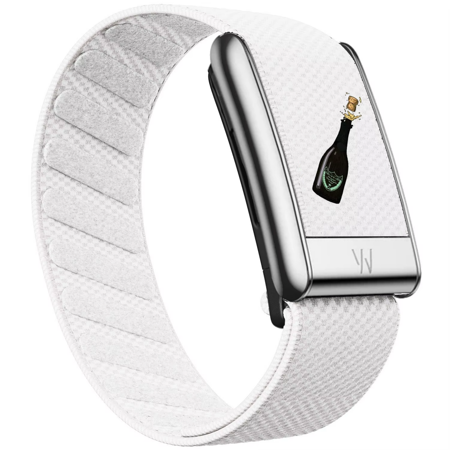 Champagne Band With Chrome Silver Hardware 5.0