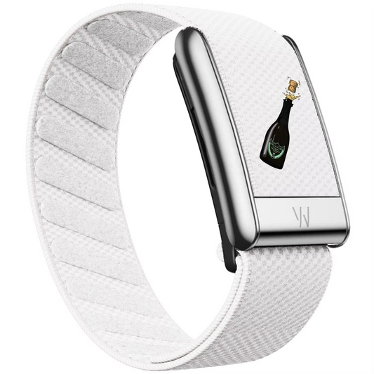 Champagne Band With Chrome Silver Hardware 5.0